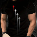 Camiseta masculina 100% algodão - Camiseta minimalista com estampa de avião e gola redonda.