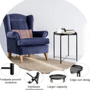 Mesa lateral redonda com bandeja removível, 47x47x50cm, pés de metal, suporte de canto para sala de estar.