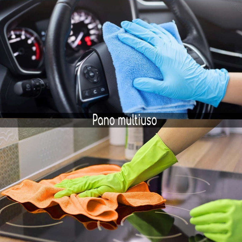 Conjunto de 10 panos de limpeza de microfibra - Alta absorção, multiuso.