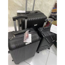 Mala de viagem grande com rodas giratórias 360°, feita de polipropileno.