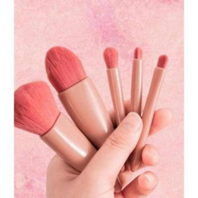 Conjunto de 5 pincéis de maquiagem com espelho super sofisticado.