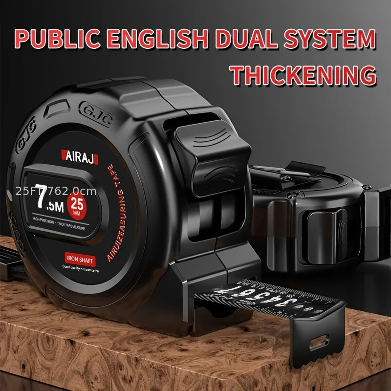 Trena industrial de 3/5/7,5 m com sistema duplo métrico e imperial, ferramenta de medição durável e resistente a quedas.