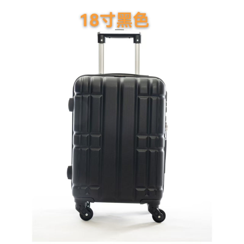 Mala de viagem, Tamanhos 17, 18, 19, 20 e 21 polegadas. Possuem protetores de canto em liga de alumínio resistentes a impactos e trava TSA. Feitas de ABS e fibra de poliéster refinada com superfície lisa.