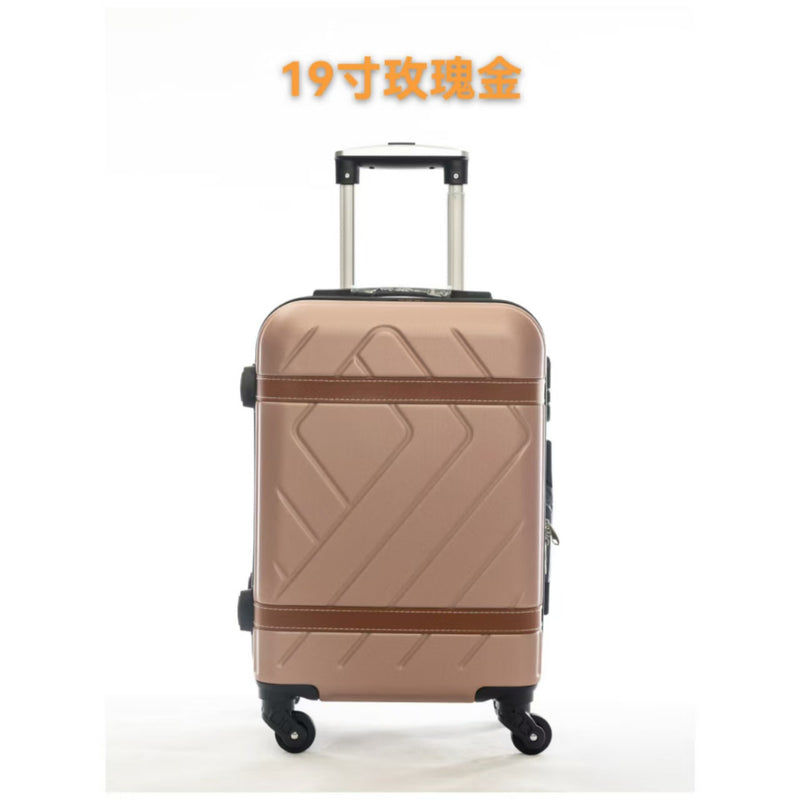 Mala de viagem, Tamanhos 17, 18, 19, 20 e 21 polegadas. Possuem protetores de canto em liga de alumínio resistentes a impactos e trava TSA. Feitas de ABS e fibra de poliéster refinada com superfície lisa.