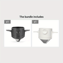 Filtro de café portátil em aço inoxidável - Dobrável, com design que permite o uso com a mão e gancho para pendurar facilmente, sem necessidade de papel.