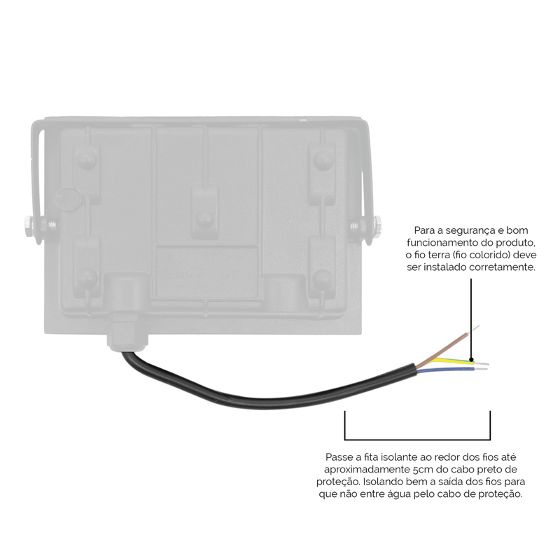 Kit com 3 Refletores LED de 100W, Holofote Bivolt, À Prova D'Água e Resistente ao Frio