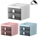 Organizador de mesa em formato de coelho - Bandeja multifuncional para canetas, gaveta para maquiagem e armazenamento de escritório.