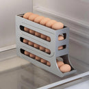 Organizador de ovos de plástico com 4 níveis e rodinhas para geladeira – Capacidade para 20 a 30 ovos