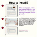 Suporte para escova de dentes elétrica com armazenamento integrado, sensor inteligente, esterilização, ventilação e drenagem eficiente.