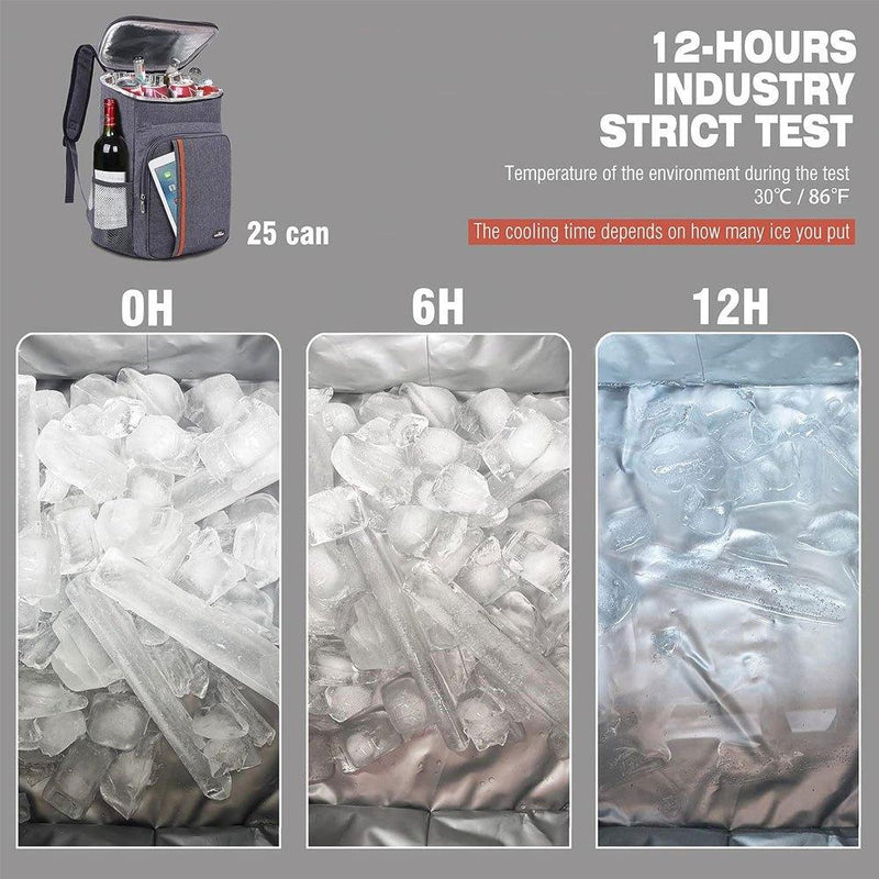 Mochila resistente em tecido Oxford com isolamento térmico, grande capacidade, à prova de vazamentos, portátil, com bolsa de gelo.