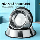 Comedouro antiderrapante em aço inoxidável para cães e gatos.