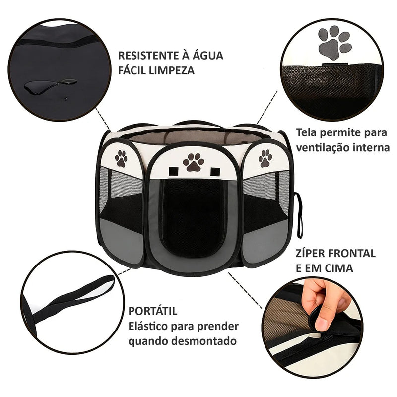 Casinha dobrável grande para cães, 114 x 114 x 58 cm.