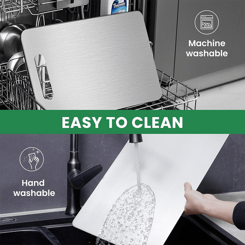 Tábua de corte de aço inoxidável.