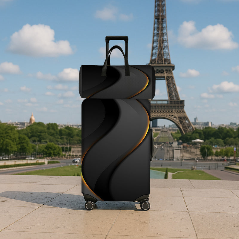 Conjunto de 2 peças de malas estampadas (1 mala de viagem + 1 capa protetora para mala), mala de mão com rodinhas.