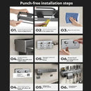 Organizador de cozinha sem furos, porta-utensílios e talheres com espaço para facas e pauzinhos.