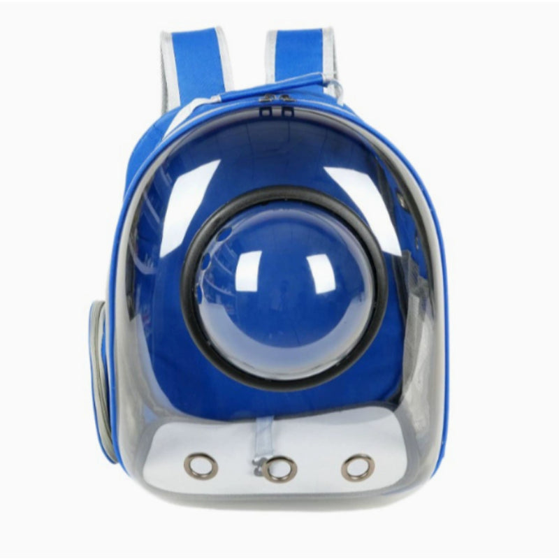 Mochila transparente com visão panorâmica para transporte de animais de estimação, ideal para cães e gatos – confortável e prática.