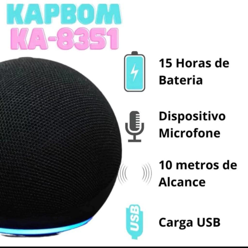 Caixa de som Bluetooth original de 5W com LED colorido, portátil, compatível com Alexa, rádio FM e USB.