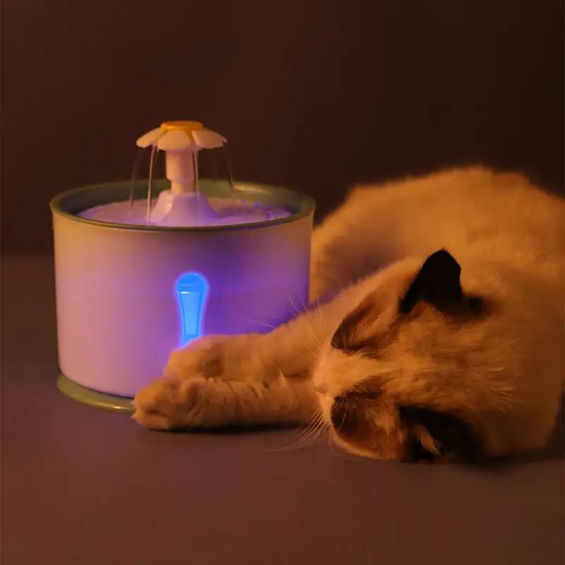 Fonte de água automática para gatos com filtro, 2,4L, para cães e gatos.