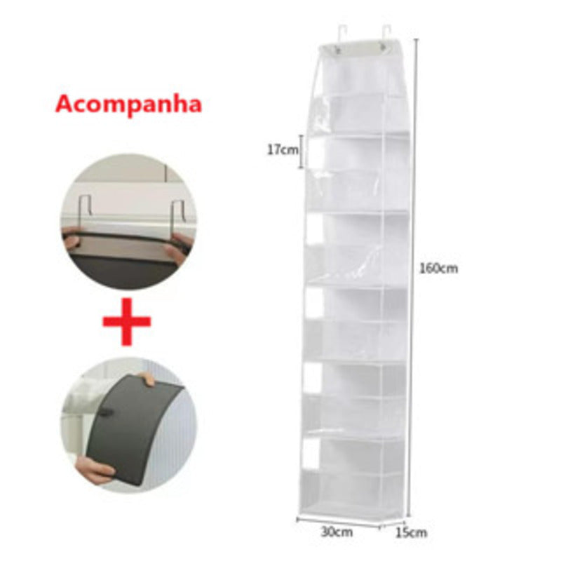 Organizador Multiuso para Cosméticos, Bolsa de Tecido para Pendurar, Suporte de Porta Multifuncional.