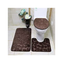 Conjunto de 3 tapetes antiderrapantes para banheiro, design (liso)