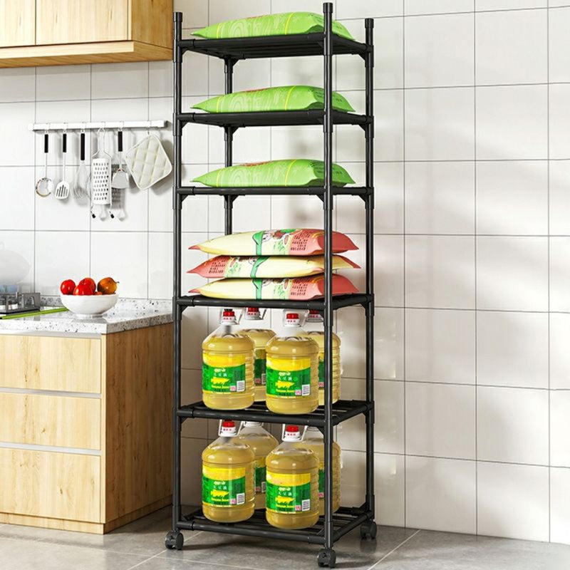 Prateleira Multiuso com 6 Suportes de Aço para Cozinha, Panelas e Outros Objetos - Organizador para Sala de Estar e Quarto.