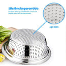 Peneira de arroz multiuso em aço inoxidável, escorredor de arroz para cozinha, escorredor de arroz em aço inoxidável.