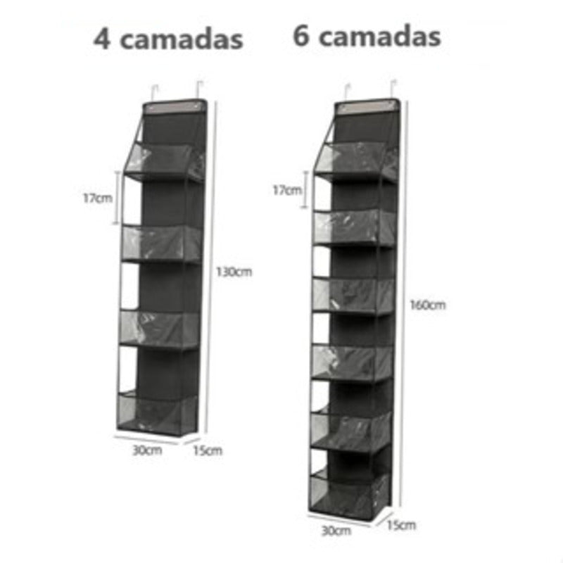 Organizador Multiuso para Cosméticos, Bolsa de Tecido para Pendurar, Suporte de Porta Multifuncional.