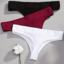 Conjunto de 12 peças de lingerie feminina, estilo canelada riscadinha, sem costura, cintura baixa e confortável.