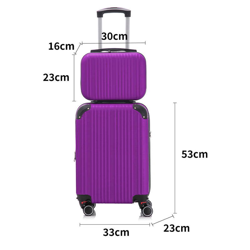 Conjunto de viagem de 10 kg com zíper, rodinhas duplas extensíveis 360° e certificação TSA.