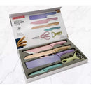 Conjunto de 6 peças para churrasco: faca para carne e legumes, descascador e tesoura profissional.