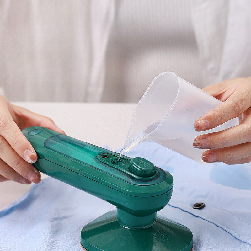 Ferro a vapor elétrico portátil mini, compacto e leve para viagens e uso doméstico.