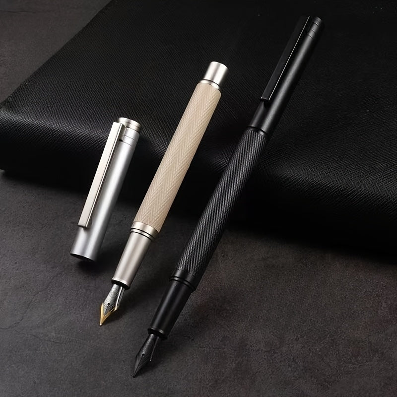 Caneta de Caligrafia Metálica com Ponta Fina e Conversor de Tinta - Ponta Recarregável de 3,4 mm.