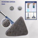 Conjunto de esfregão triangular giratório 360° com cabo longo, lavagem e torção sem usar as mãos, uso úmido e seco para pisos, paredes, tetos e cantos, acessórios de limpeza, ferramenta de limpeza.