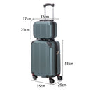 Conjunto de viagem de 10 kg com zíper, rodinhas duplas extensíveis 360° e certificação TSA.