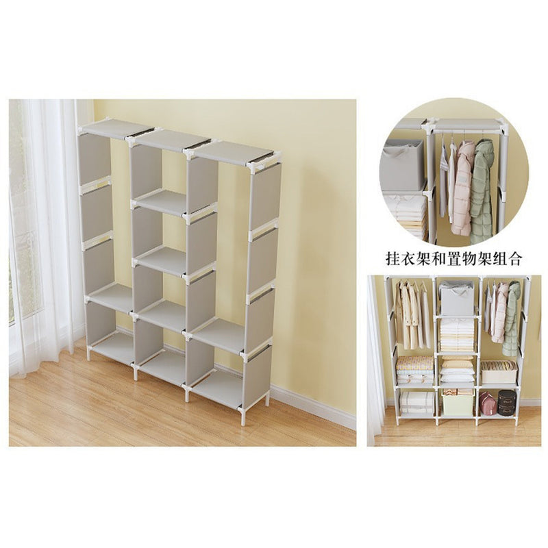 Guarda-roupa portátil, fácil de montar, organizador de armário para roupas, dobrável, não ocupa muito espaço, ideal para apartamentos.