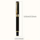 Conjunto de 3 canetas-tinteiro de luxo em metal com 10 tintas pretas.