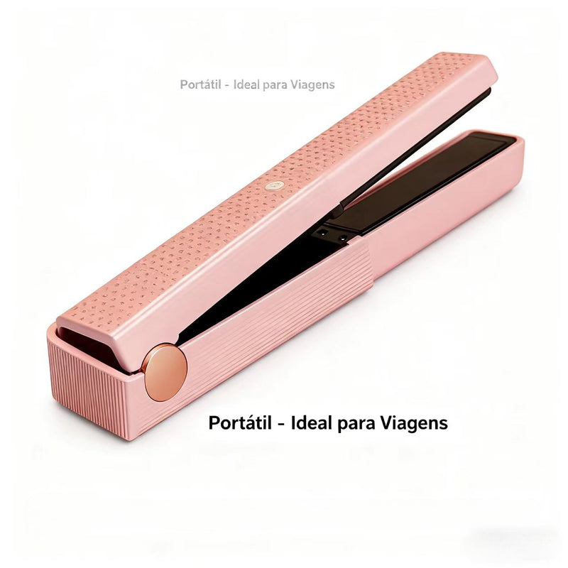 Chapinha de cabelo sem fio, aquece rápido, fácil de transportar, ideal para viagens.