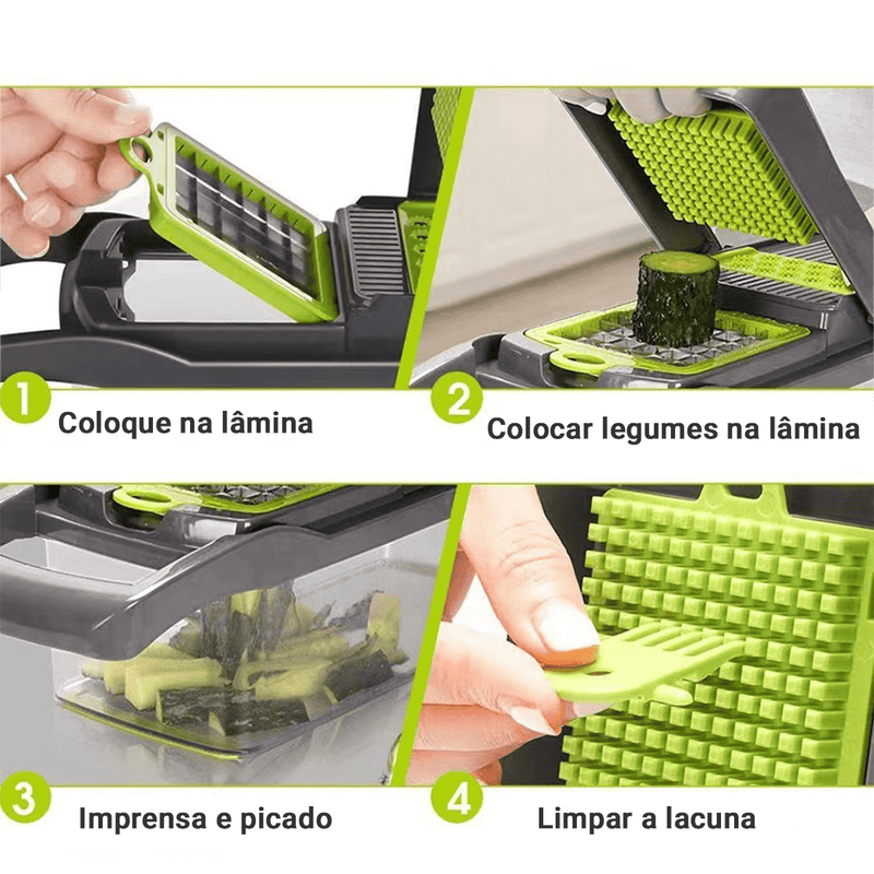 Fatiador e cortador de legumes multifuncional 13 em 1.