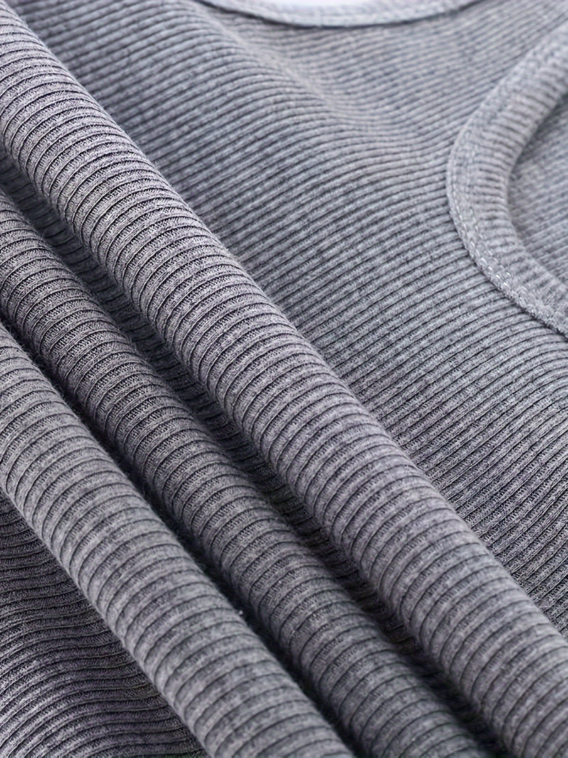 Camiseta regata masculina lisa, de secagem rápida, respirável, com gola redonda e sem mangas.