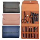 Kit profissional de manicure e pedicure com 16 peças em aço inoxidável.