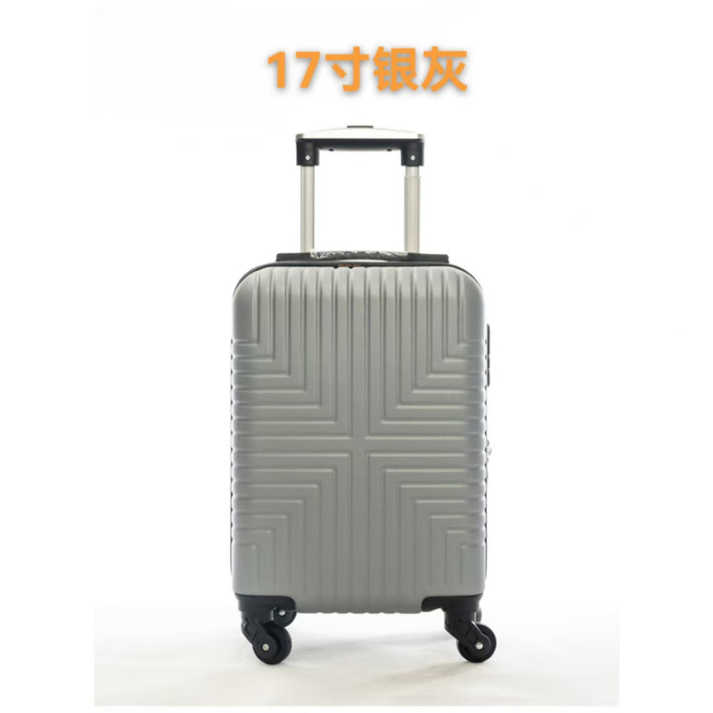 Mala de viagem, Tamanhos 17, 18, 19, 20 e 21 polegadas. Possuem protetores de canto em liga de alumínio resistentes a impactos e trava TSA. Feitas de ABS e fibra de poliéster refinada com superfície lisa.