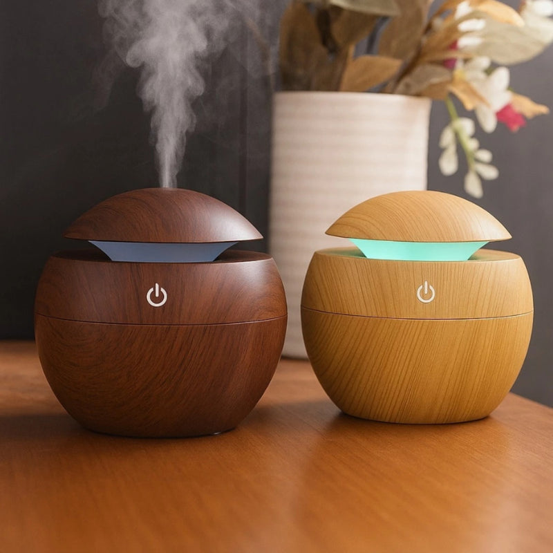 Mini Difusor Ultrassônico Umidificador Aromatizador de Ambientes com LED.