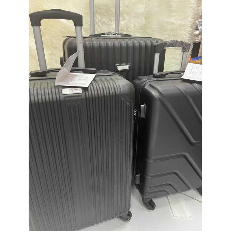 Mala de viagem grande com rodas giratórias 360°, feita de polipropileno.