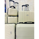 Mala de viagem grande com rodas giratórias 360°, feita de polipropileno.