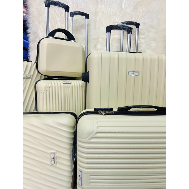 Mala de viagem grande com rodas giratórias 360°, feita de polipropileno.