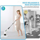 Escova de limpeza rotativa elétrica recarregável 9 em 1 com cabo extensível.
