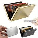 Porta-cartões de metal com blindagem eletromagnética e proteção RFID antifurto.