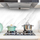 1 rolo de papel de parede com estampa de mármore branco, à prova de óleo, impermeável e resistente ao calor, autoadesivo e decorativo para cozinha, banheiro, quarto e sala de estar. Fácil de aplicar e remover.