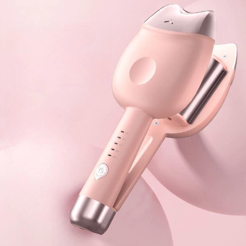 Modelador de ondas profissional de cerâmica com barril duplo de 32 mm para penteados.