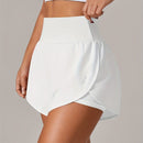 Shorts de ioga femininos de secagem rápida com bolso de tela.